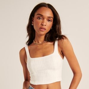 Abercrombie & Fitch Tweed Cami Set Top White